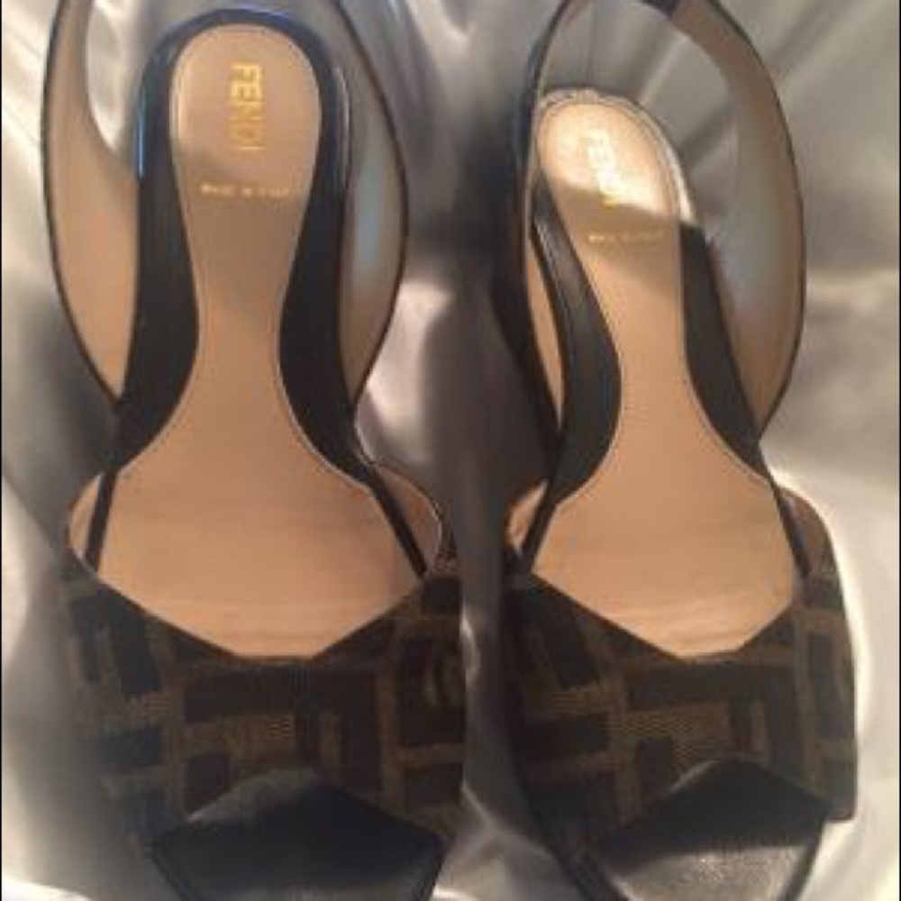 Fendi Black Wedges